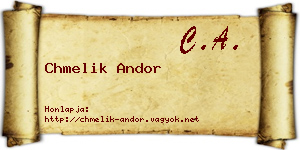 Chmelik Andor névjegykártya